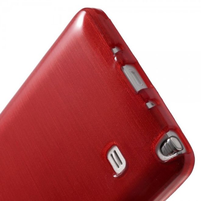 Samsung Galaxy Note 4 Elastisches Plastik Case mit Wischmuster - rot
