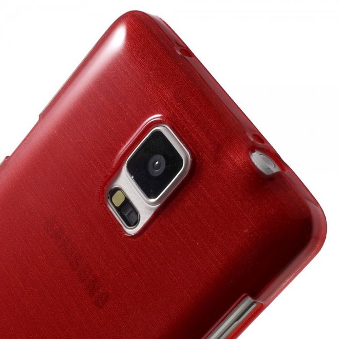 Samsung Galaxy Note 4 Elastisches Plastik Case mit Wischmuster - rot