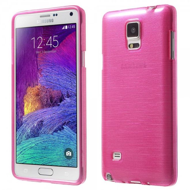 Samsung Galaxy Note 4 Elastisches Plastik Case mit Wischmuster - rosa