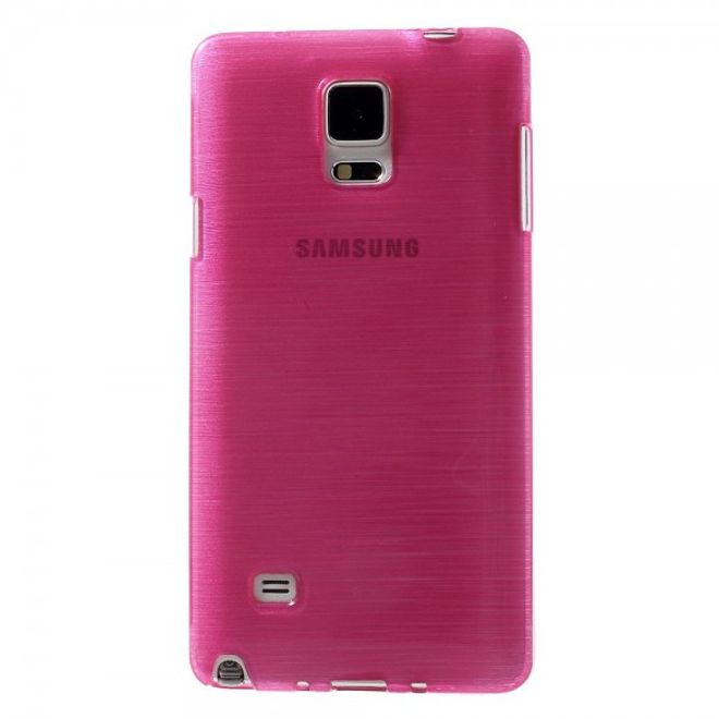 Samsung Galaxy Note 4 Elastisches Plastik Case mit Wischmuster - rosa