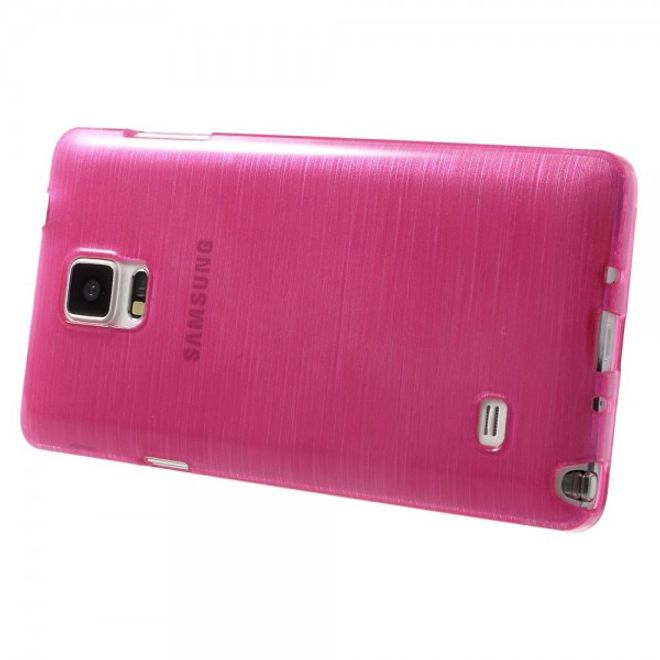 Samsung Galaxy Note 4 Elastisches Plastik Case mit Wischmuster - rosa