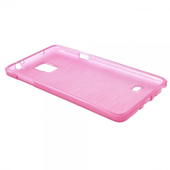 Samsung Galaxy Note 4 Elastisches Plastik Case mit Wischmuster - rosa