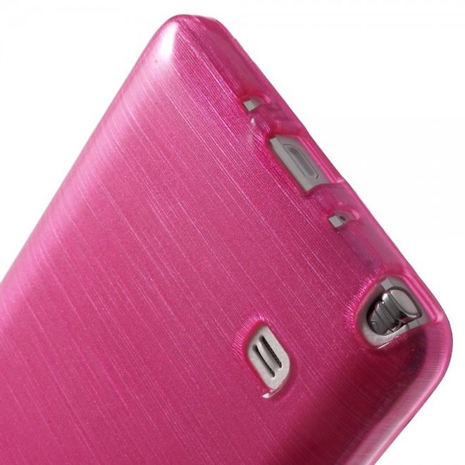 Samsung Galaxy Note 4 Elastisches Plastik Case mit Wischmuster - rosa