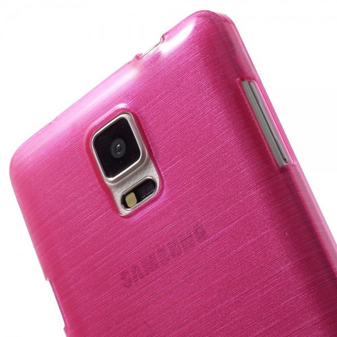 Samsung Galaxy Note 4 Elastisches Plastik Case mit Wischmuster - rosa