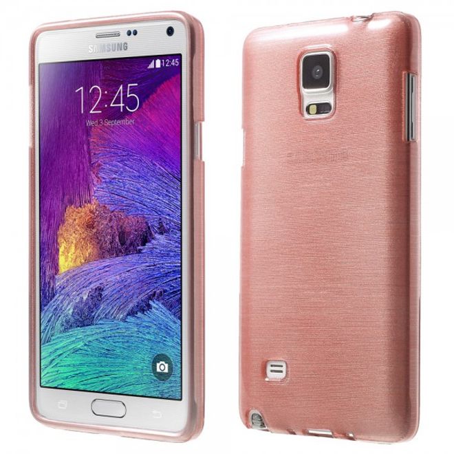 Samsung Galaxy Note 4 Elastisches Plastik Case mit Wischmuster - pink