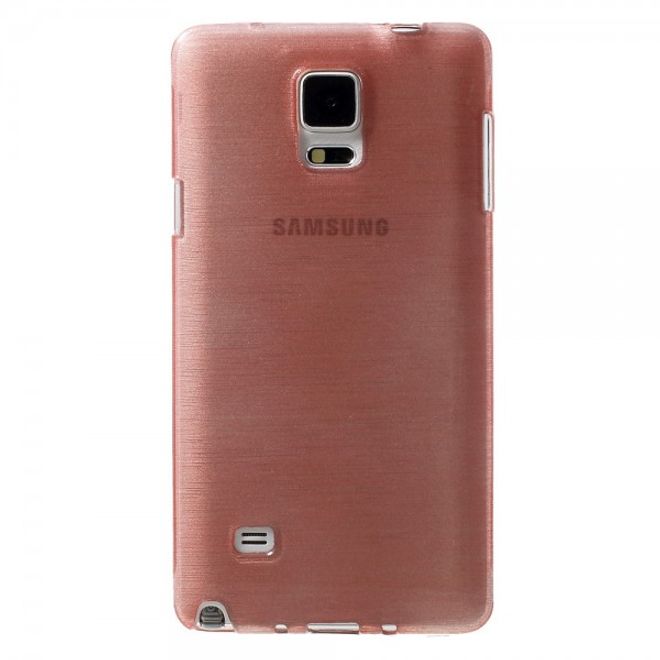 Samsung Galaxy Note 4 Elastisches Plastik Case mit Wischmuster - pink