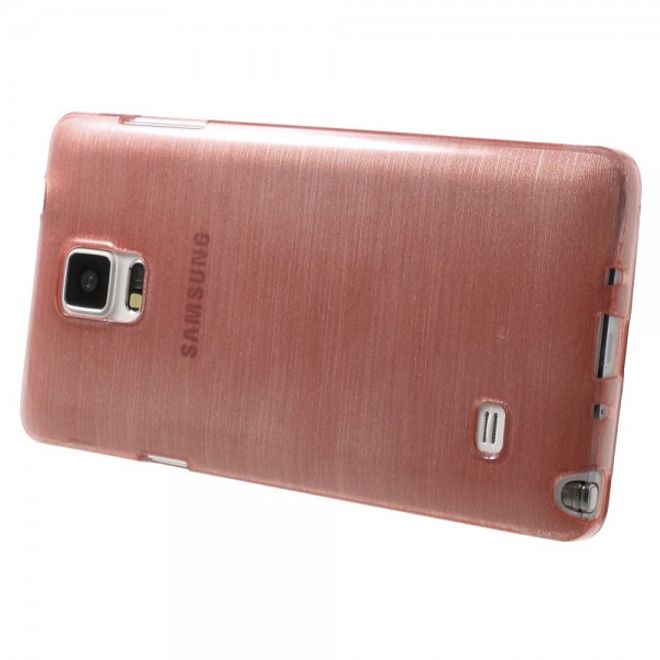 Samsung Galaxy Note 4 Elastisches Plastik Case mit Wischmuster - pink