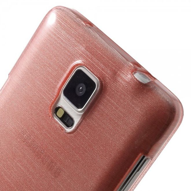 Samsung Galaxy Note 4 Elastisches Plastik Case mit Wischmuster - pink