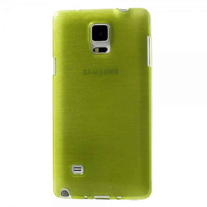 Samsung Galaxy Note 4 Elastisches Plastik Case mit Wischmuster - grün