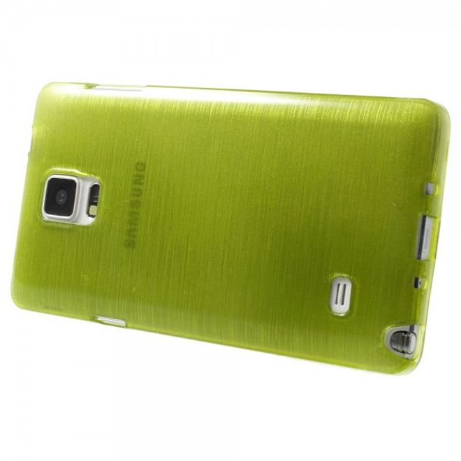 Samsung Galaxy Note 4 Elastisches Plastik Case mit Wischmuster - grün