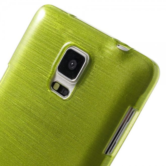 Samsung Galaxy Note 4 Elastisches Plastik Case mit Wischmuster - grün