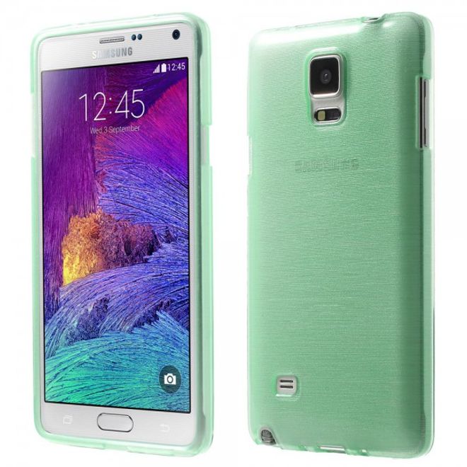 Samsung Galaxy Note 4 Elastisches Plastik Case mit Wischmuster - cyan