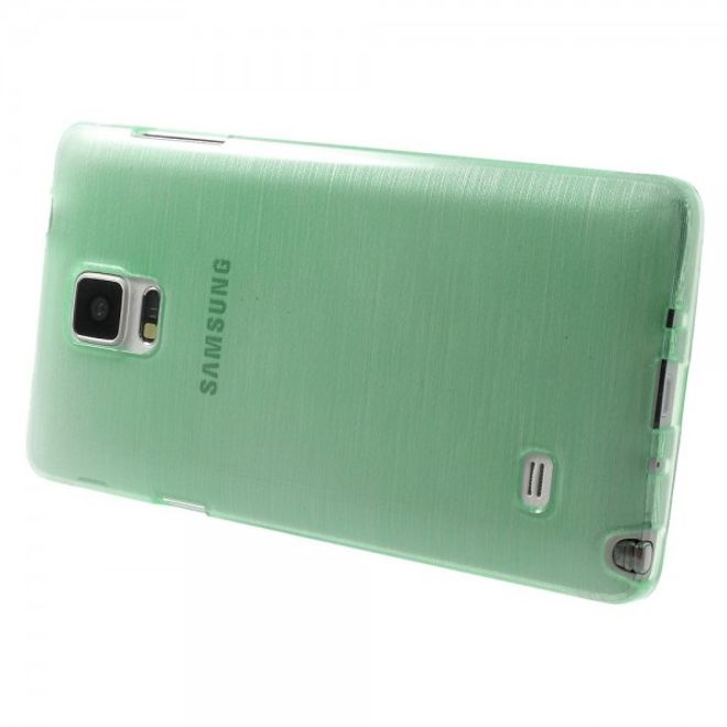 Samsung Galaxy Note 4 Elastisches Plastik Case mit Wischmuster - cyan