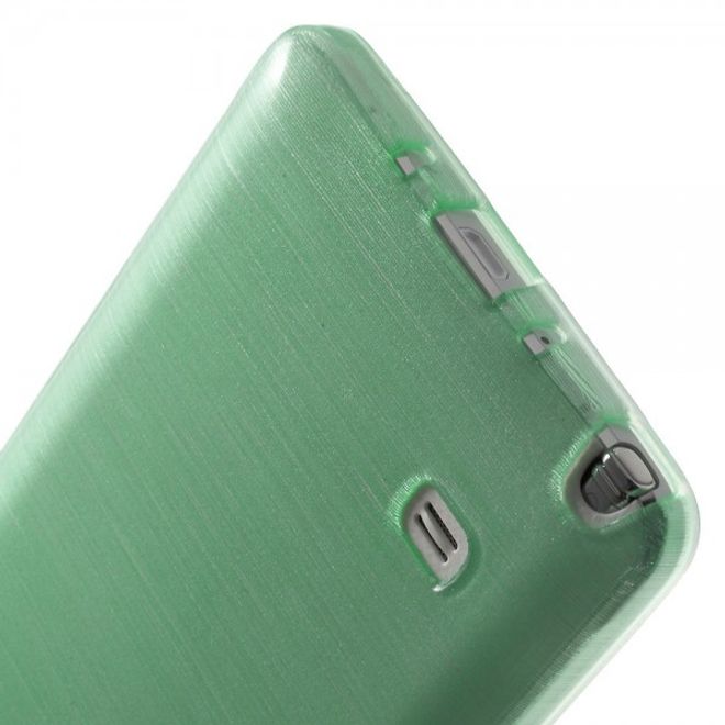 Samsung Galaxy Note 4 Elastisches Plastik Case mit Wischmuster - cyan