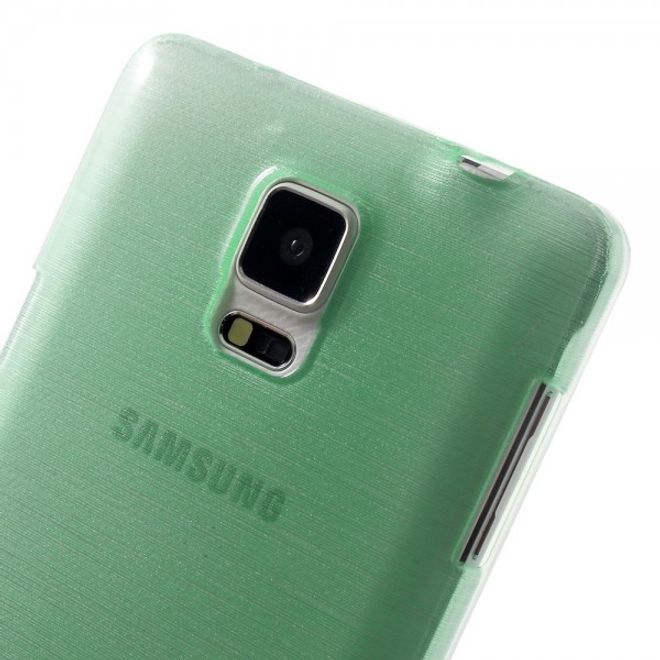 Samsung Galaxy Note 4 Elastisches Plastik Case mit Wischmuster - cyan