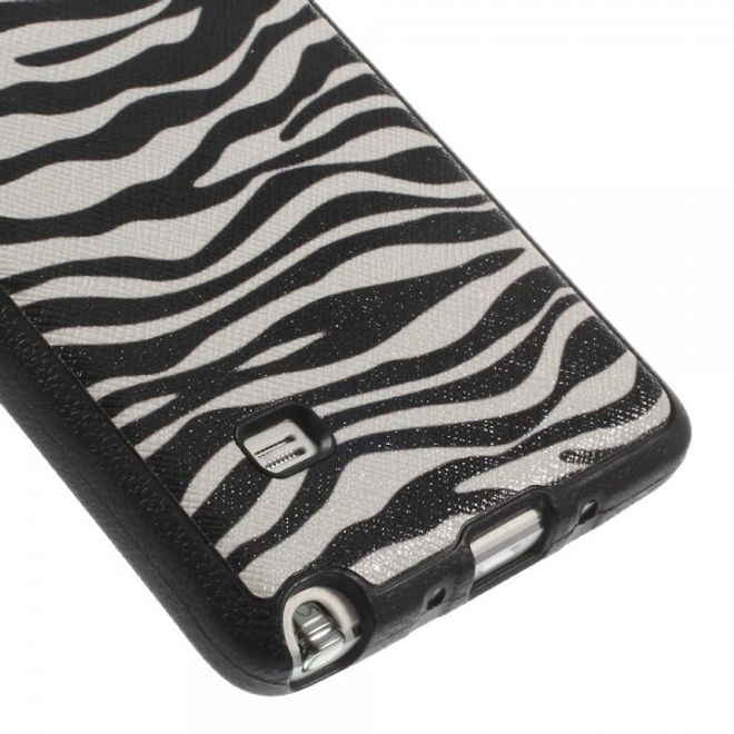 Samsung Galaxy Note 4 Lederartiges Plastik Case mit Zebramuster