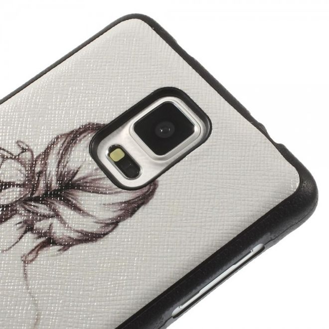 Samsung Galaxy Note 4 Lederartiges Plastik Case mit Skizze eines Mädchens