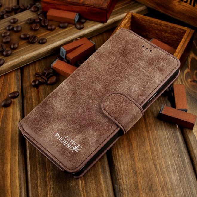 Samsung Galaxy Note 4 Golden Phoenix Retro Echtleder Case - kaffeefarben