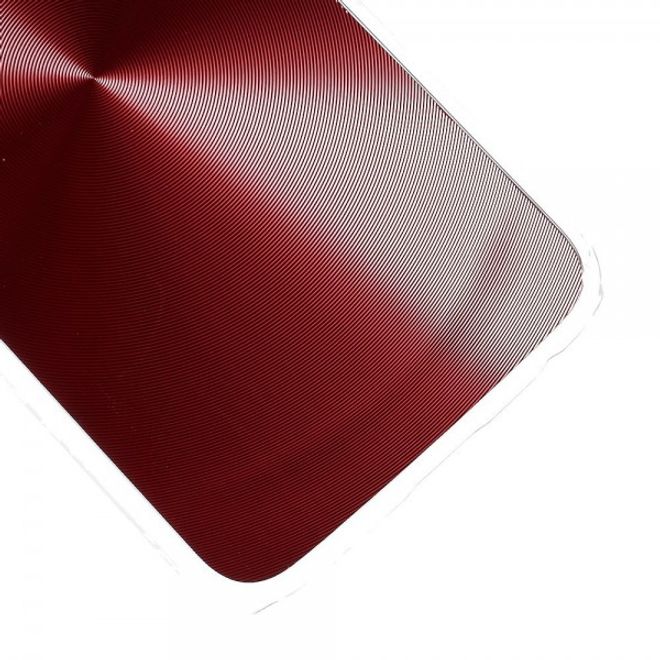 Galaxy S6 Edge Hart Plastik Case im Metallic Look - rot