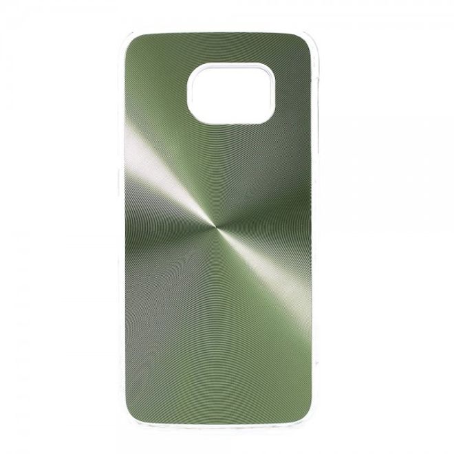 Galaxy S6 Edge Hart Plastik Case im Metallic Look - grün