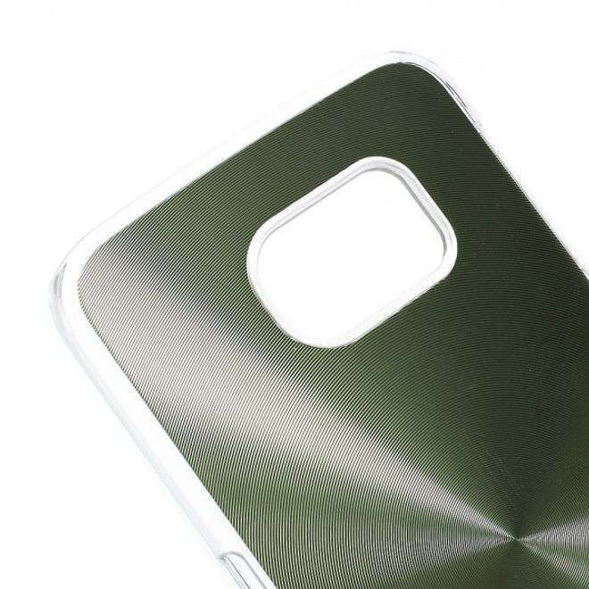 Galaxy S6 Edge Hart Plastik Case im Metallic Look - grün