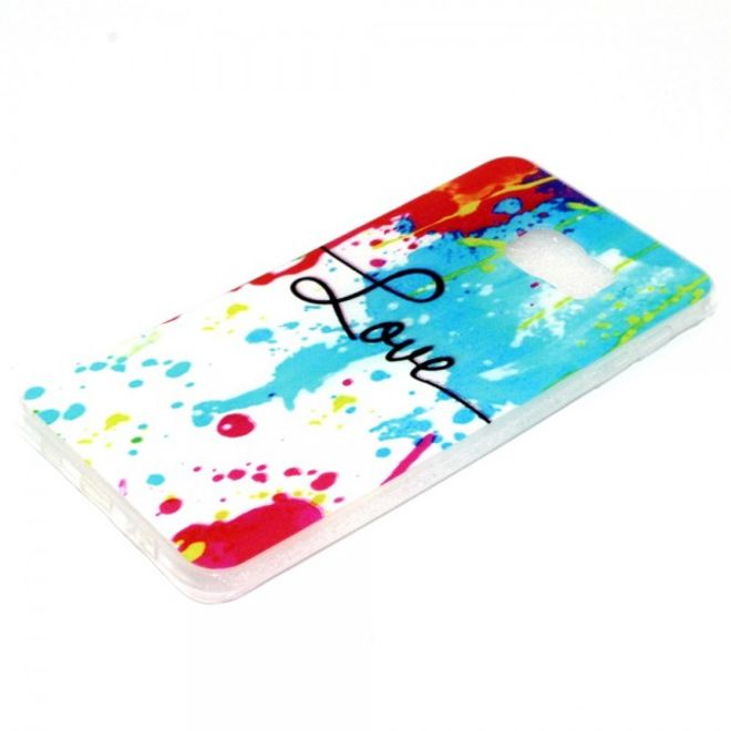 Galaxy S6 Edge Plus Elastisches Plastik Case mit farbiger Zeichnung und Schriftzug