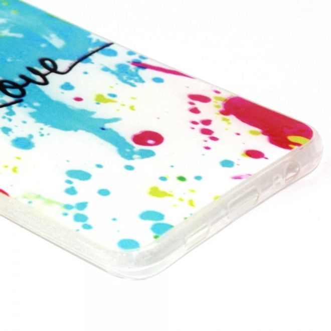 Galaxy S6 Edge Plus Elastisches Plastik Case mit farbiger Zeichnung und Schriftzug