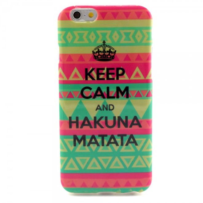 iPhone 6/6S Elastisches Plastik Case mit Hakuna Matata Spruch und Muster