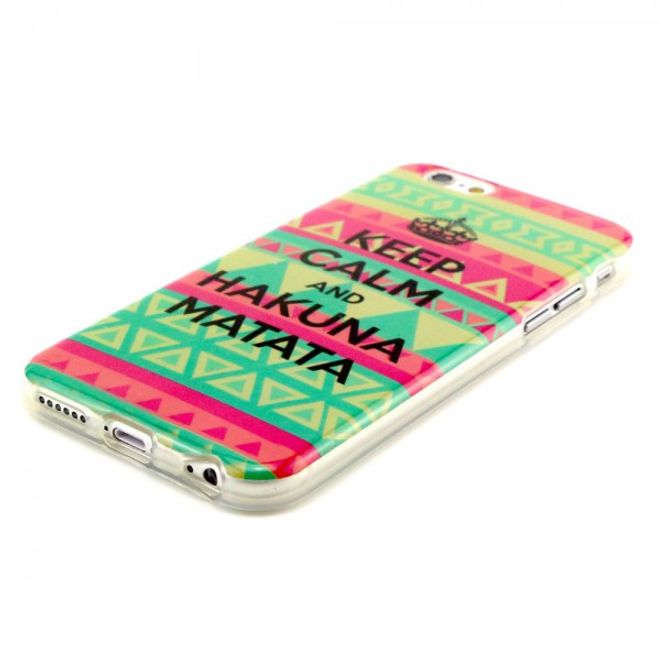 iPhone 6/6S Elastisches Plastik Case mit Hakuna Matata Spruch und Muster