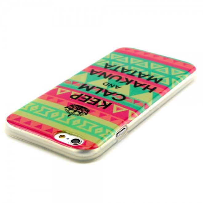 iPhone 6/6S Elastisches Plastik Case mit Hakuna Matata Spruch und Muster