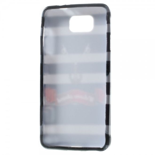 Samsung Galaxy Alpha Elastisches, glänzendes Plastik Case mit Anker und Streifen