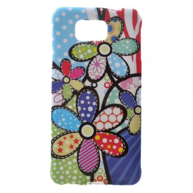 Samsung Galaxy Alpha Elastisches, glänzendes Plastik Case mit farbigen Blumen