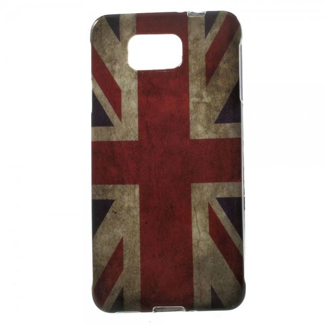 Samsung Galaxy Alpha Elastisches, glänzendes Plastik Case mit Union Jack Flagge retro-style