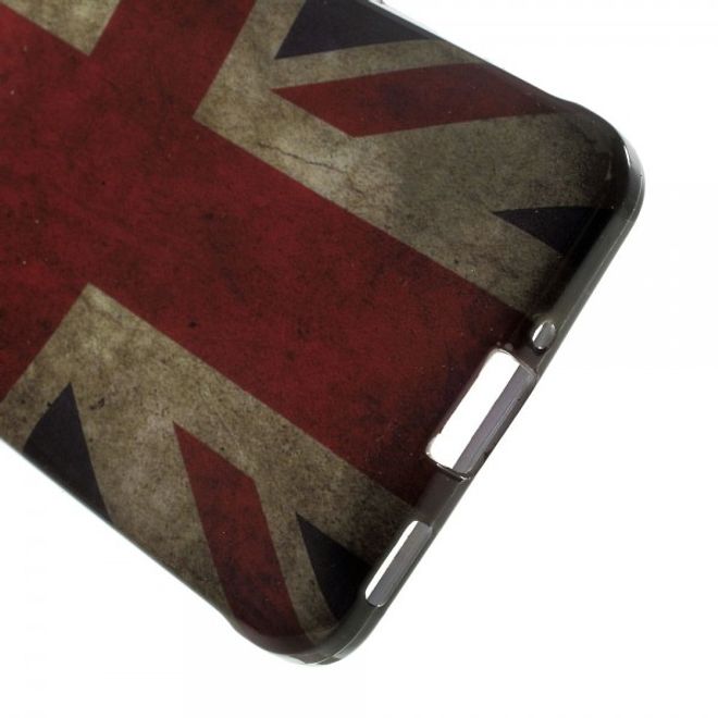 Samsung Galaxy Alpha Elastisches, glänzendes Plastik Case mit Union Jack Flagge retro-style