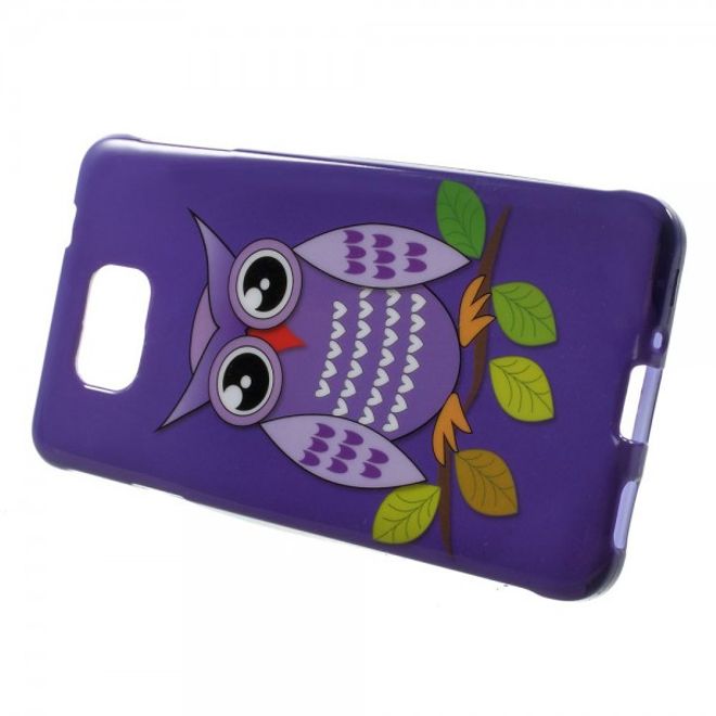 Samsung Galaxy Alpha Elastisches, glänzendes Plastik Case mit niedlicher Eule