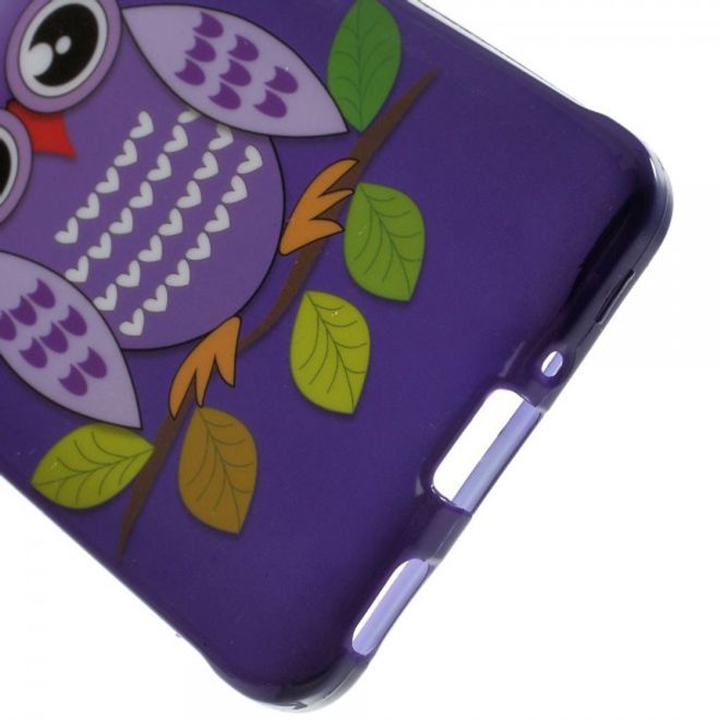 Samsung Galaxy Alpha Elastisches, glänzendes Plastik Case mit niedlicher Eule