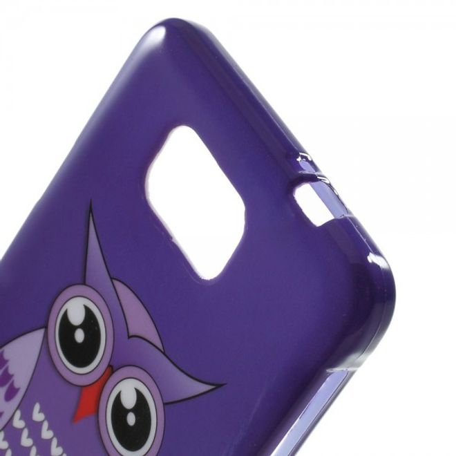 Samsung Galaxy Alpha Elastisches, glänzendes Plastik Case mit niedlicher Eule