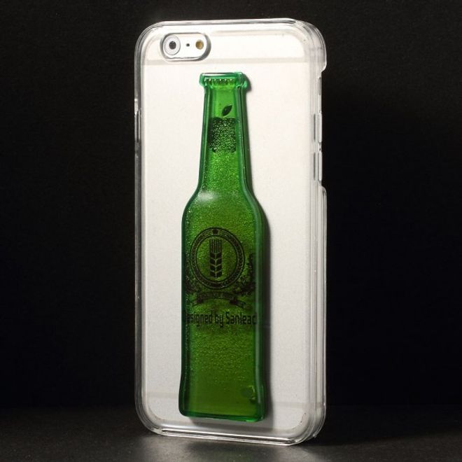iPhone 6/6S Hart Plastik Case mit Flüssigkeit in einer Bierflasche - grün