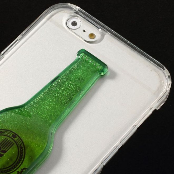 iPhone 6/6S Hart Plastik Case mit Flüssigkeit in einer Bierflasche - grün