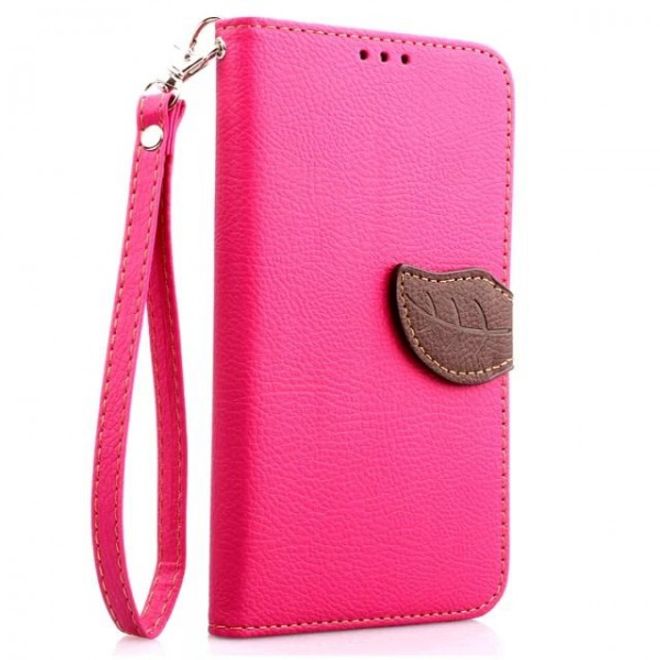 Samsung Galaxy Note 4 Magnetisches Leder Case mit Standfunktion und Litchimuster - rosa
