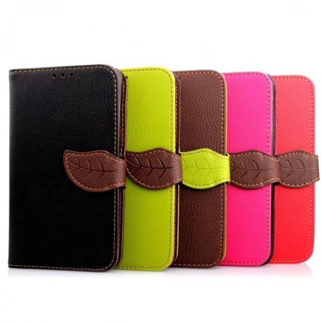 Samsung Galaxy Note 4 Magnetisches Leder Case mit Standfunktion und Litchimuster - braun