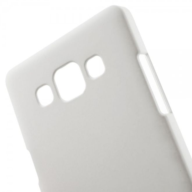 Samsung Galaxy A5 Gummiertes Hart Plastik Case - weiss