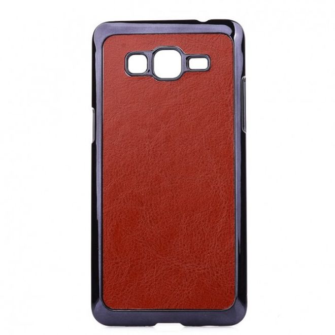Samsung Galaxy A5 Hart Plastik Case mit lederartiger Oberfläche - braun