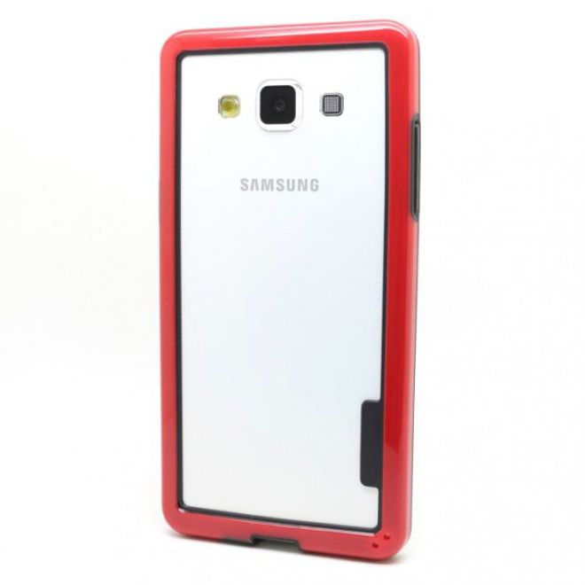 Samsung Galaxy A5 Elastischer Plastik Bumper - rot