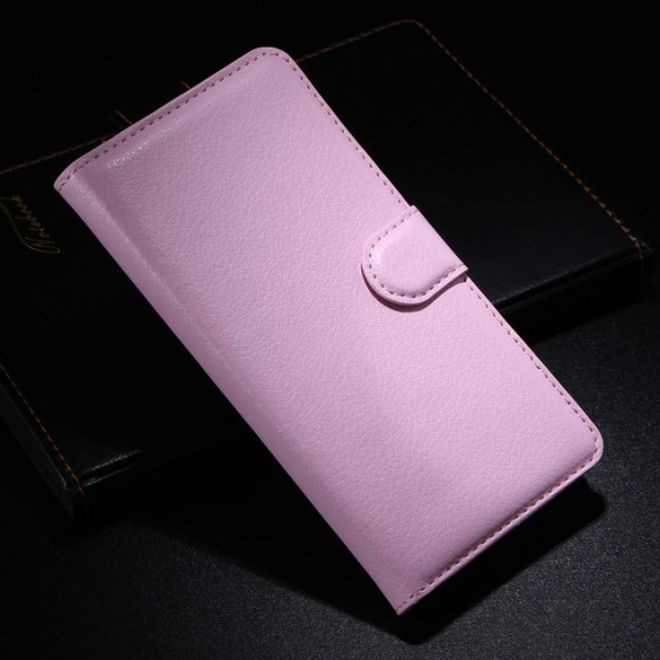 Wiko Highway Leder Flip Case mit Litchimuster - pink