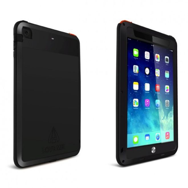 iPad Air LOVE MEI Ultrarobustes Metall, Silikon und gehärtetes Glas Case - schwarz