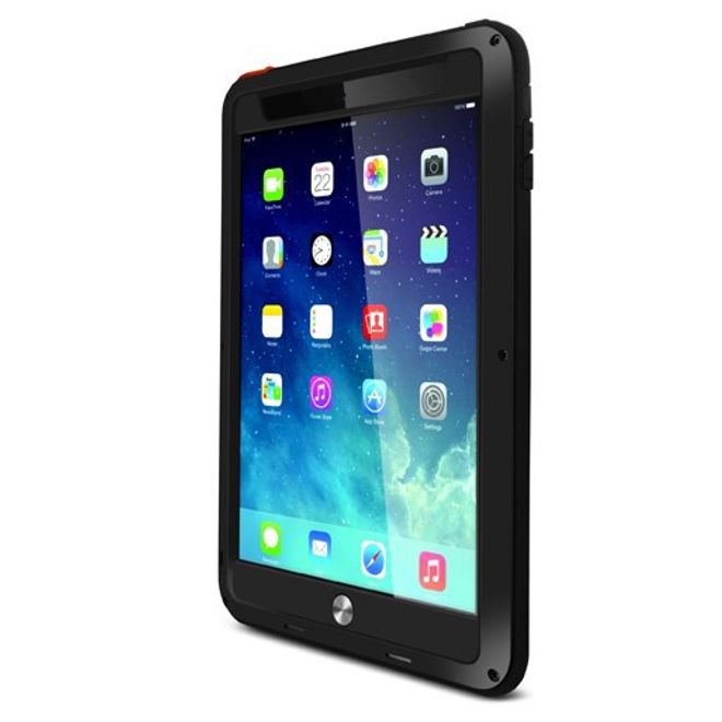 iPad Air LOVE MEI Ultrarobustes Metall, Silikon und gehärtetes Glas Case - schwarz