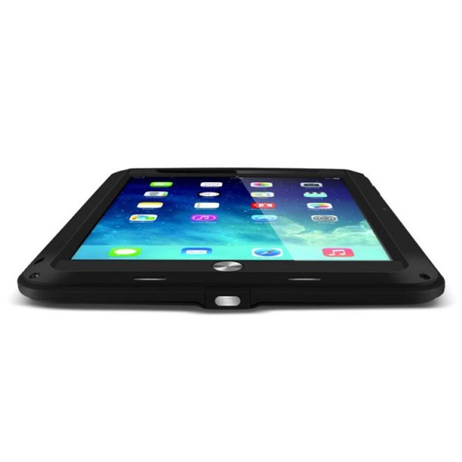iPad Air LOVE MEI Ultrarobustes Metall, Silikon und gehärtetes Glas Case - schwarz