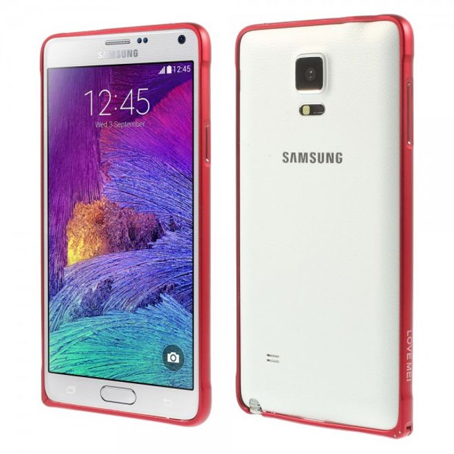 Samsung Galaxy Note 4 LOVE MEI Metall Bumper Curved - rot