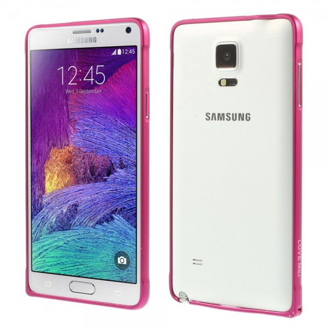 Samsung Galaxy Note 4 LOVE MEI Metall Bumper Curved - rosa